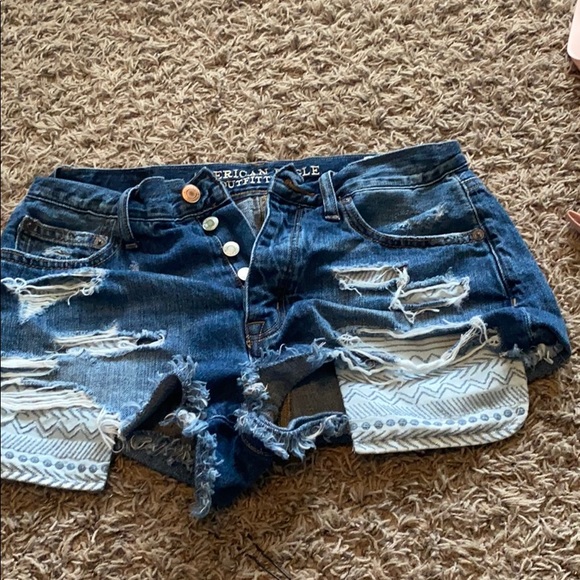 jean button up shorts american eagle - Picture 1 of 2